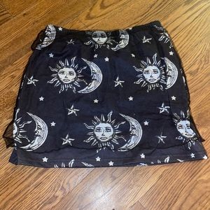 Black skirt with lace over it